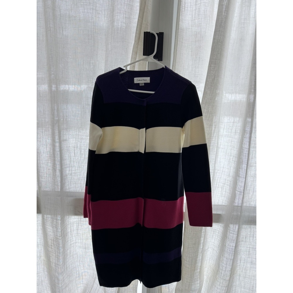 Calvin Klein Colorblock Long Sleeve  Cardigan -Hidden Zipper-Size S/CH/P
